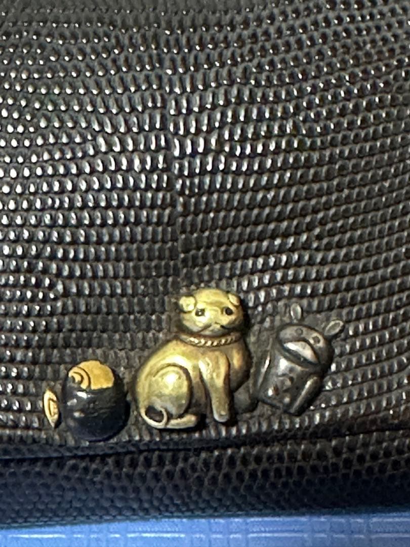 提げ物 煙管入れ 時代物 キセル 喫煙具 煙管筒 根付 銀製 前金具 金无垢