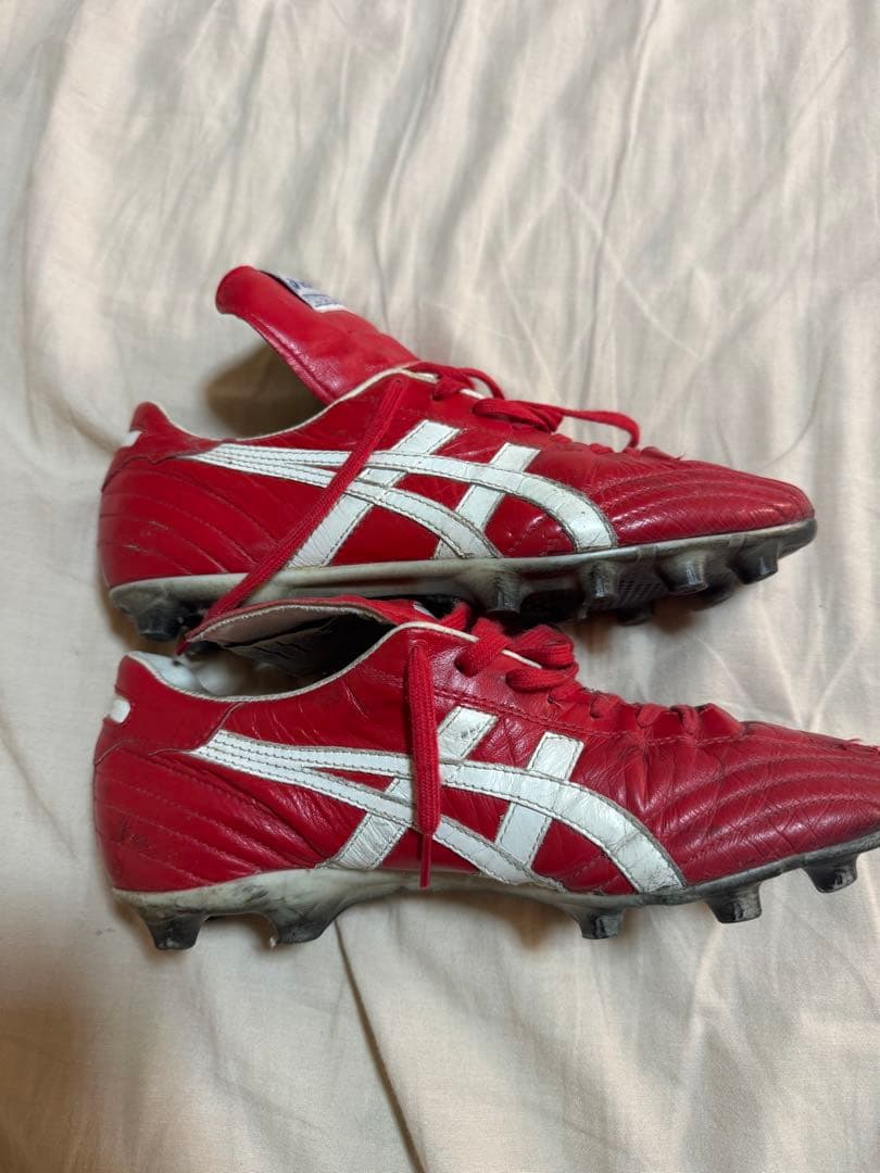 アシックス インジェクター2002 赤 25.0cm サッカースパイク