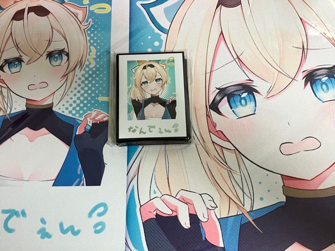 ミッドナイトブルー　スリーブ　プレイマット　ホロライブ　チェキ風　風真いろは