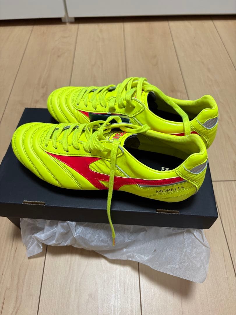 モレリア サッカーシューズ FG 蛍光イエロー/赤