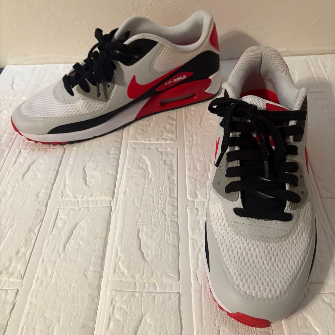 NIKE エアマックス 90G ゴルフシューズ 29cm 白×赤×黒 メンズ