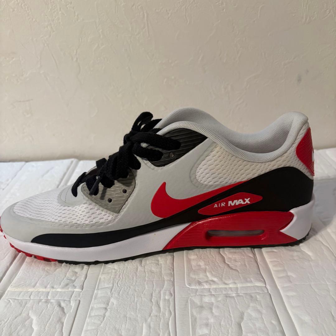NIKE エアマックス 90G ゴルフシューズ 29cm 白×赤×黒 メンズ