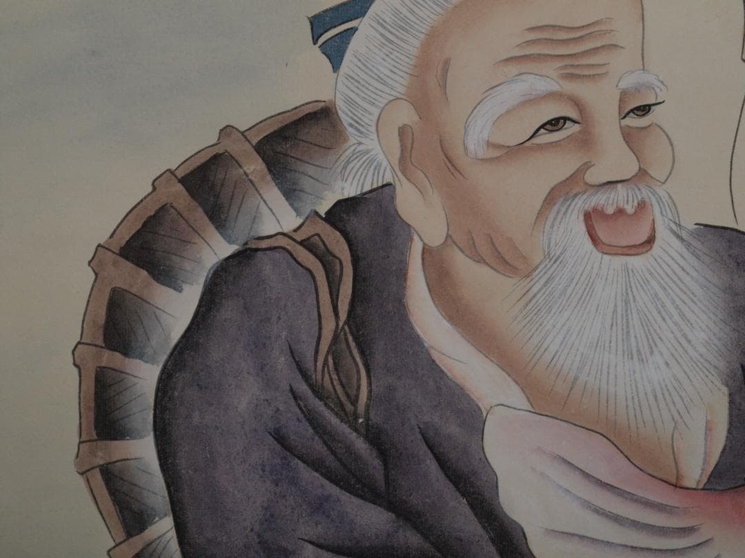 民間仕入　中国民国　黄山寿作　人物掛け軸　激安骨董品 AK2175A9-2