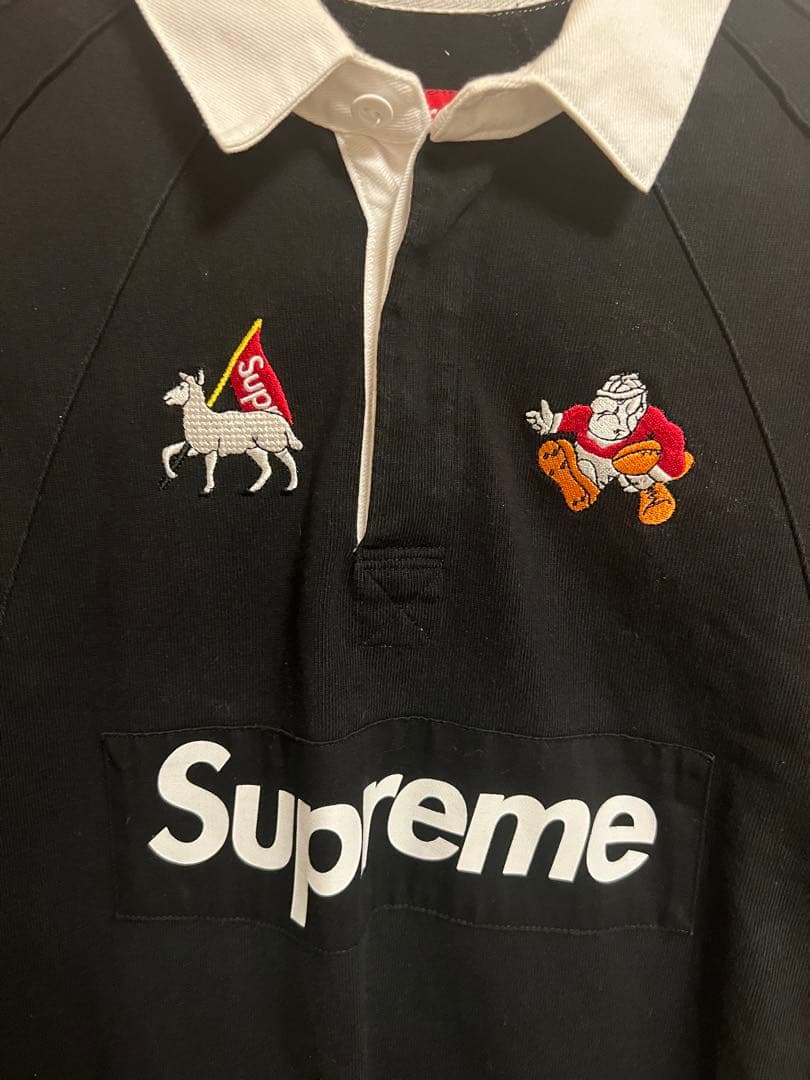 Supreme S/S Rugby Black XL ラガーシャツ ボックスロゴ