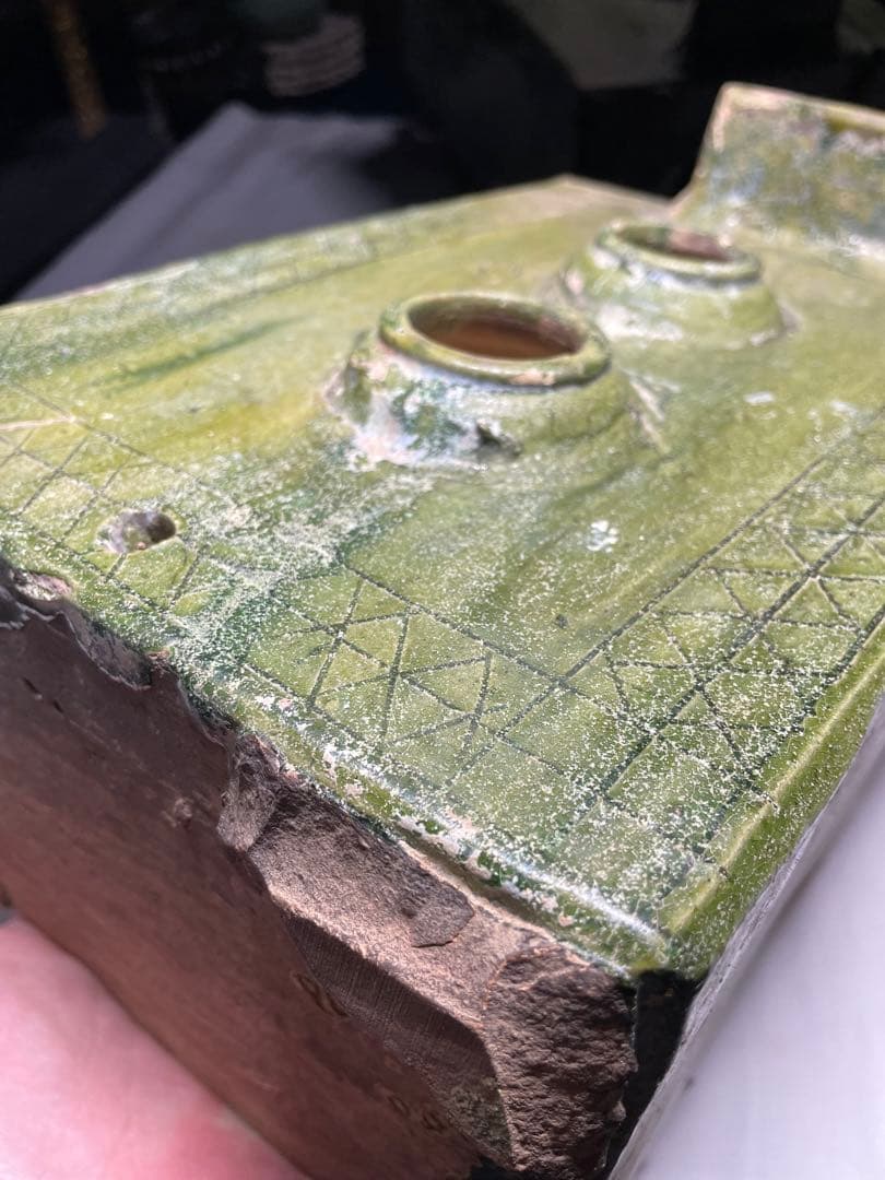 漢緑釉。灶台。漢時代。陶器。古美術。骨董品。舊家蔵出し。稀少品。