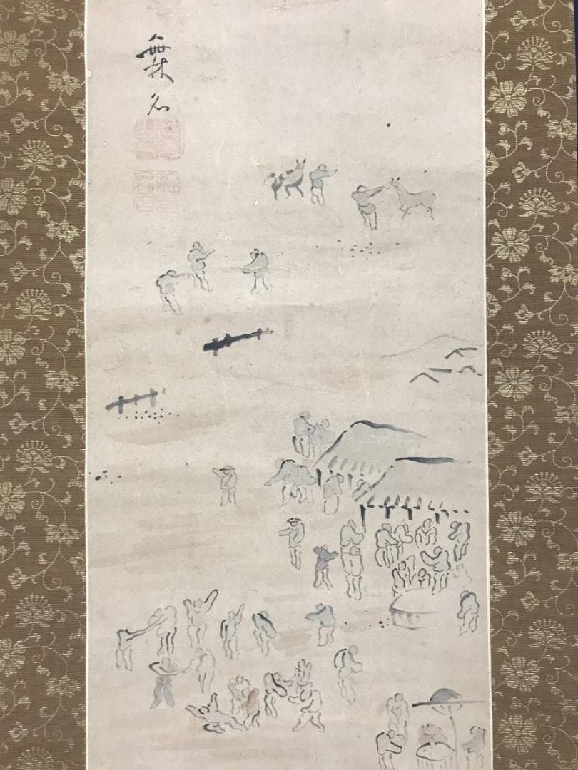 【真作】池大雅/人物図/掛軸/名家伝来/AC-594