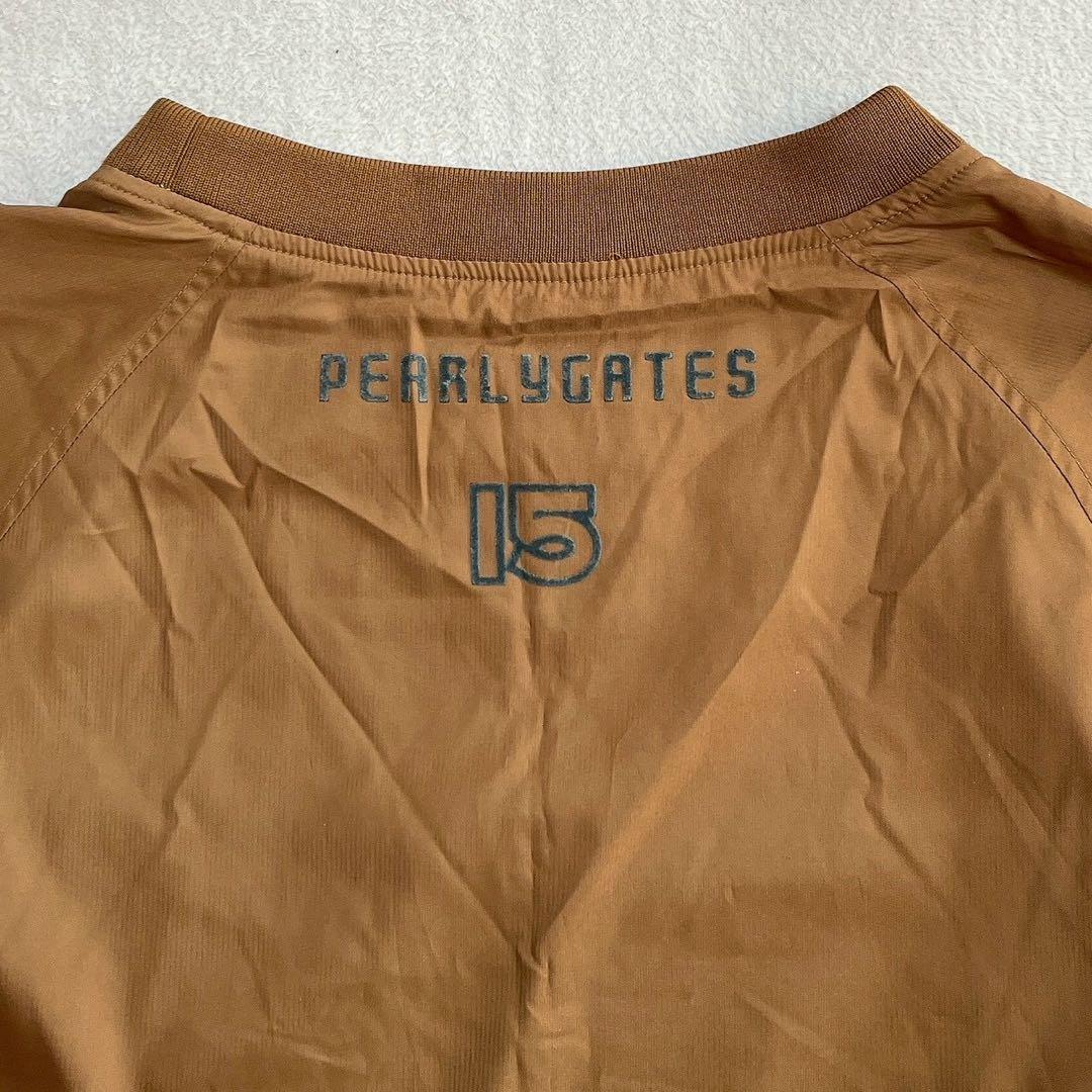 美品　パーリーゲイツ　蓄熱裏地　ナイロン　スニード　ロゴ　キャメル　ベージュ　L