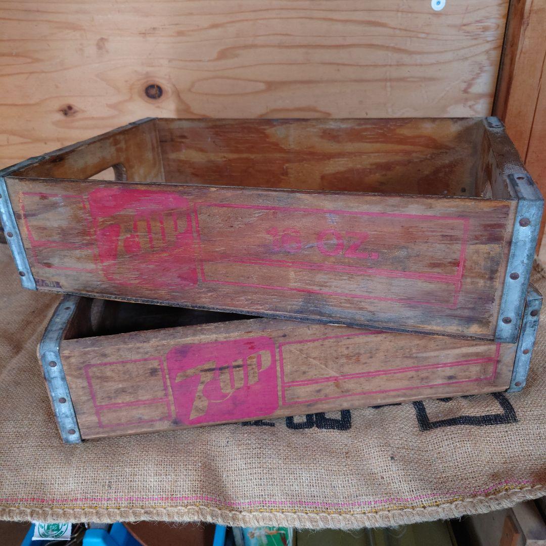 7UP アンティーク木製ドリンクボックス 2セット