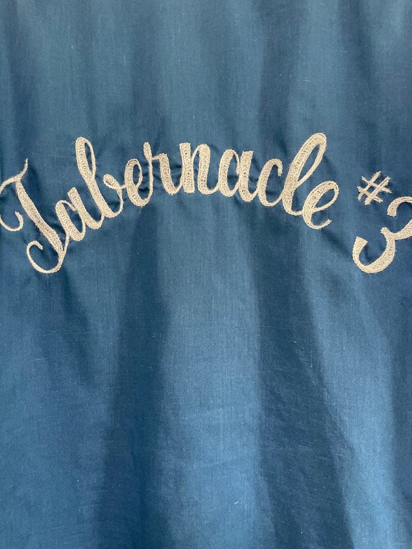 レア！70s USA製 Hilton ボウリングシャツL ネイビーSteve刺繍