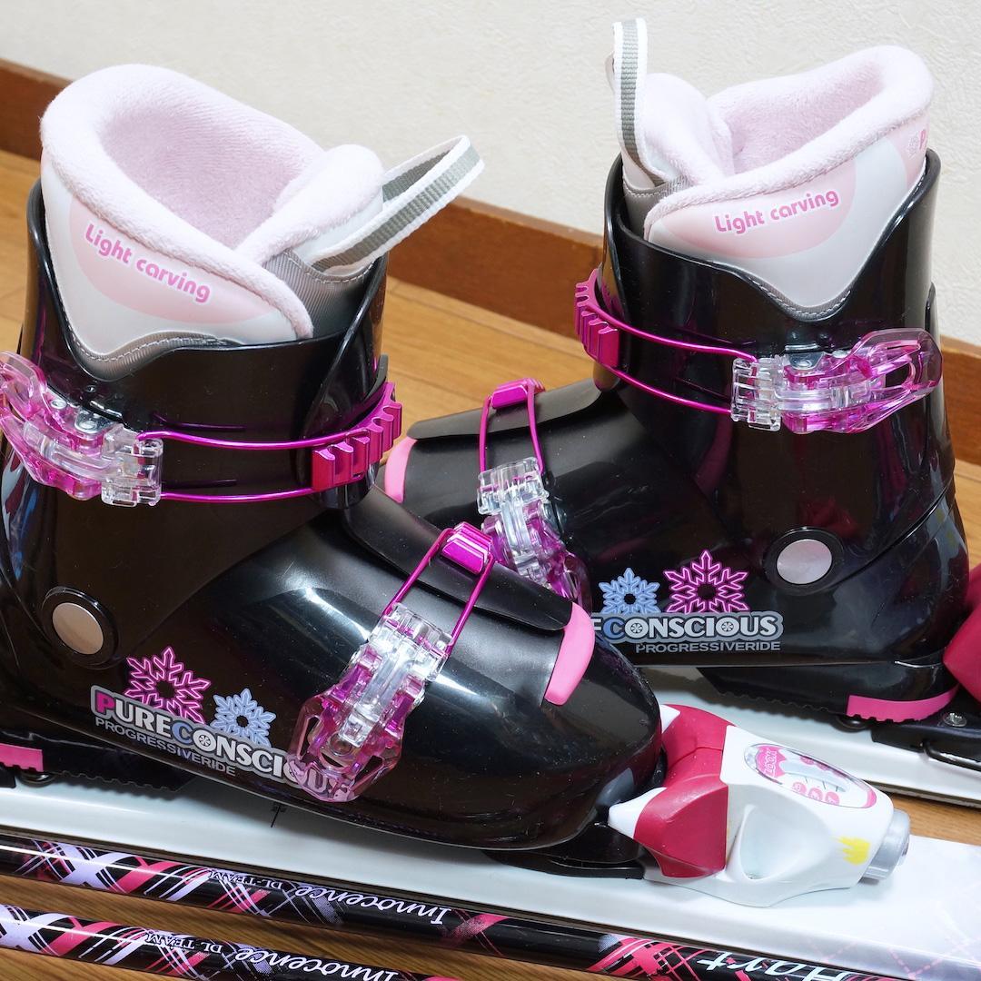 メンテ済 128cm 靴23cm HART ディズニー柄 スキーセット おまけ