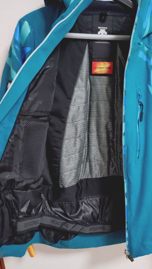 DESCENTE グリーン/ブルー スキーウェア/パンツセット ユニセックス S