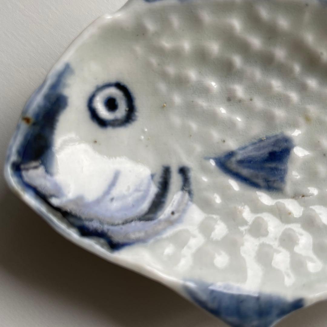 江戸時代中期・古伊万里「魚型染付豆皿」骨董・希少