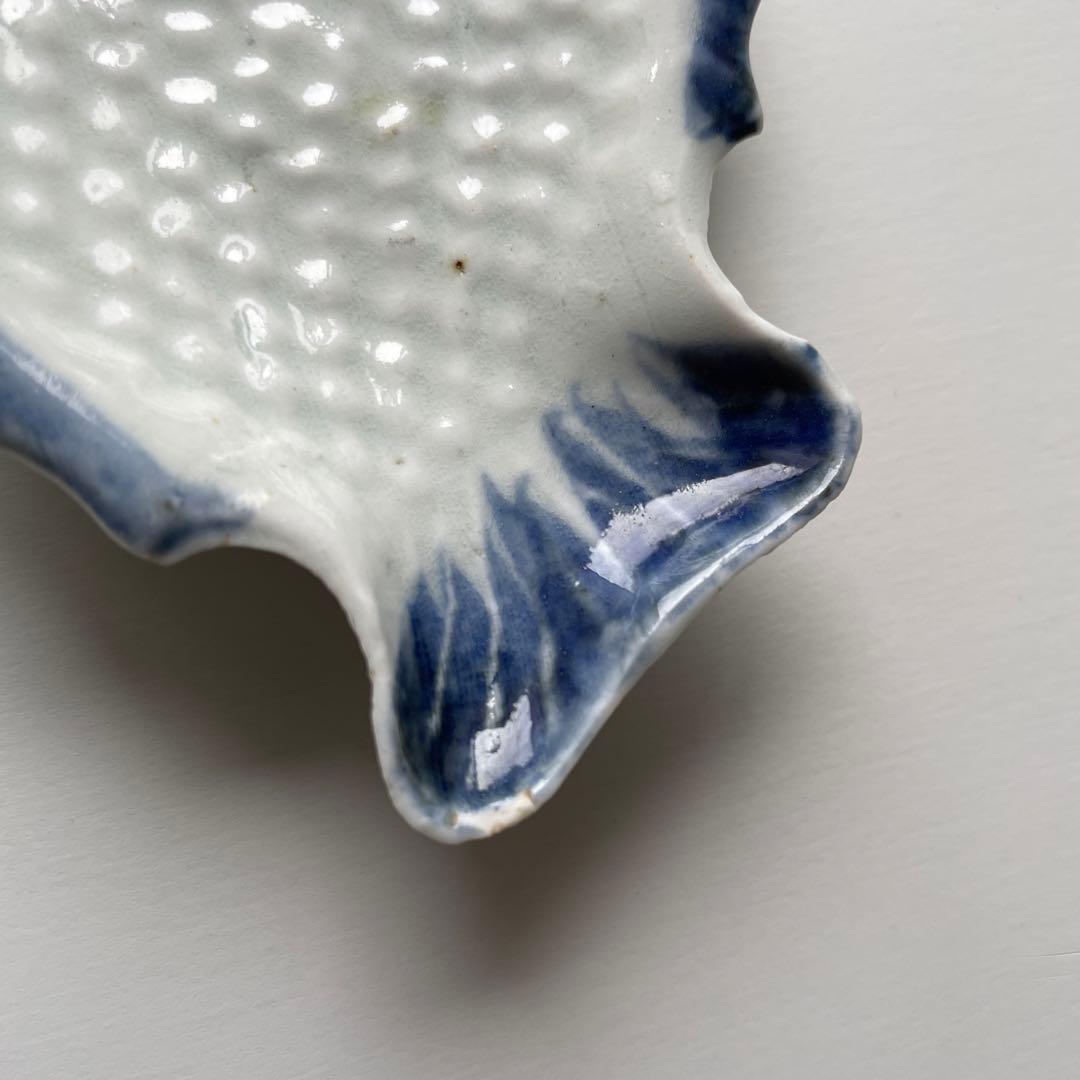 江戸時代中期・古伊万里「魚型染付豆皿」骨董・希少