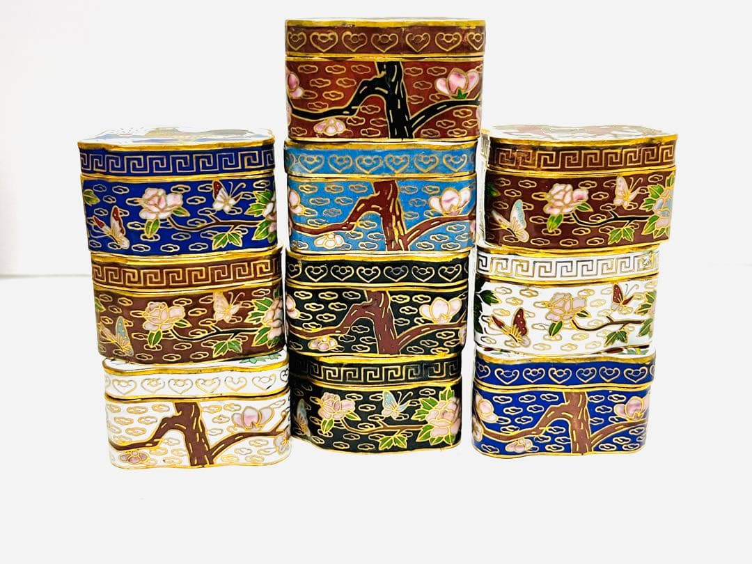 アンティーク 香合 10個セット 七宝焼 中国