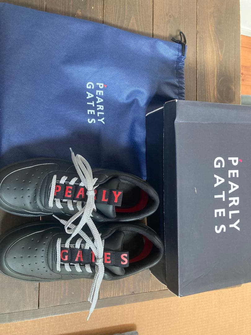 PEARLY GATES ブラック スパイクシューズ 25.5cm