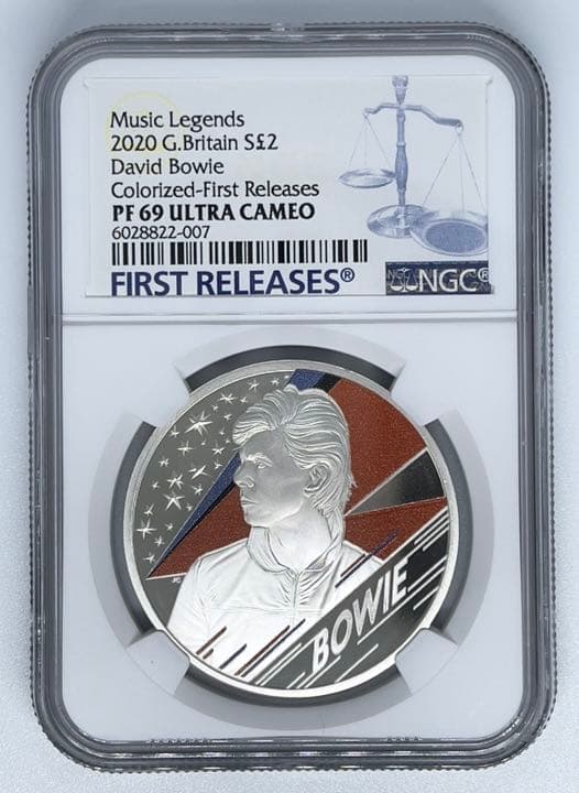 【高鑑定】2020年 デヴィッド ボウイ 銀貨 デビット  イギリス