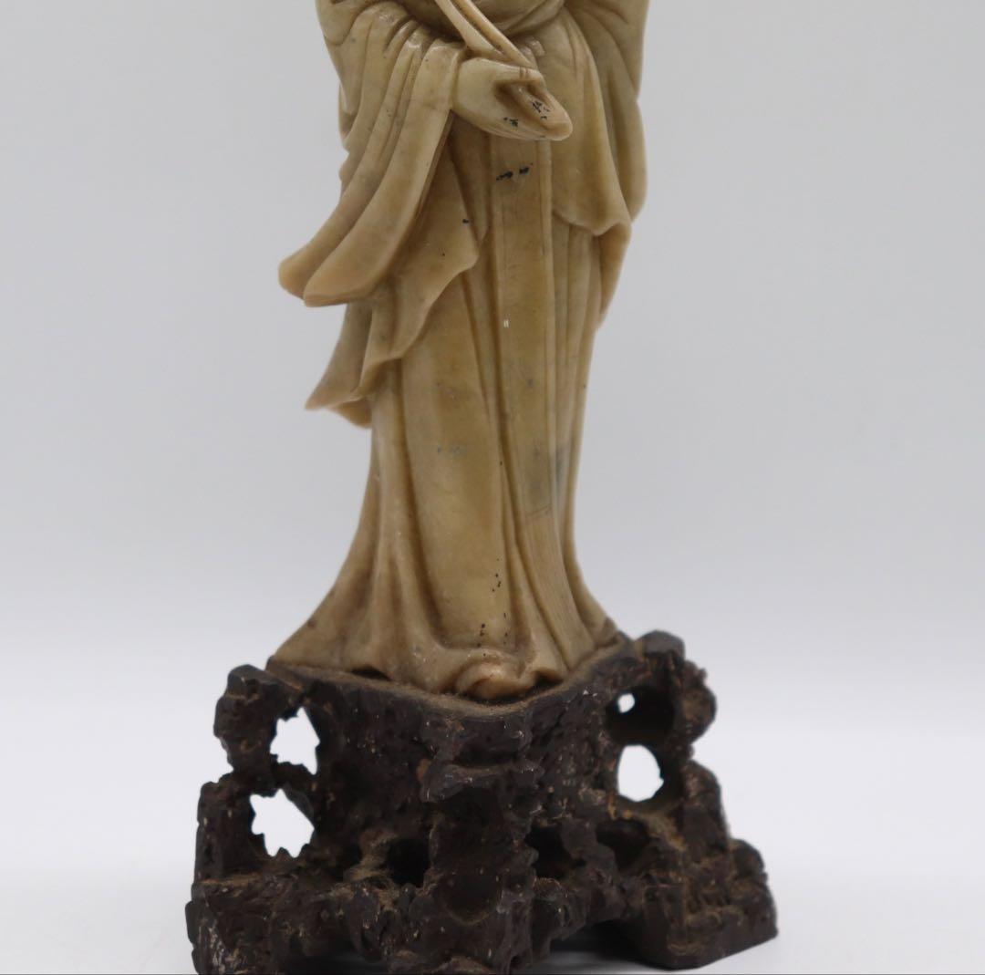 中国　寿山石製　仙女　置物　送料込み250731