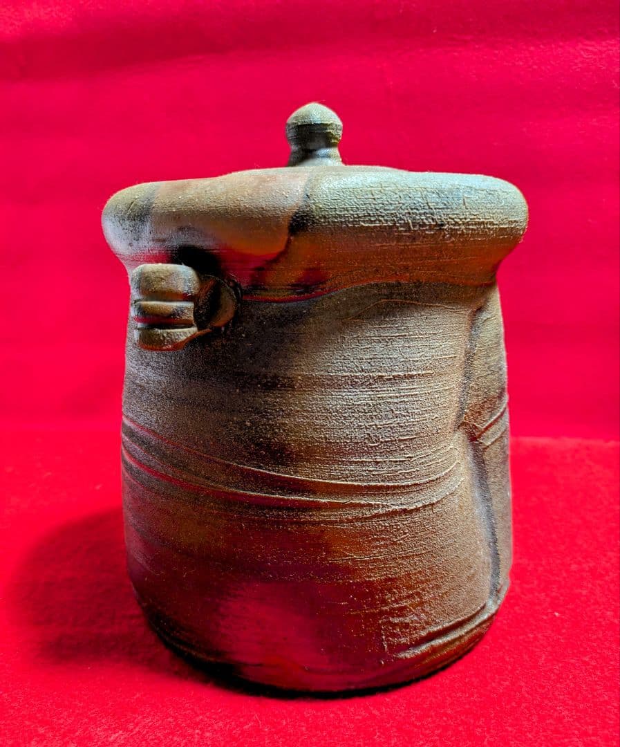 備前/茶道具/見附文雄 耳付水指/水指ｐ 日本茶/備前焼 工芸品/茶道 水指