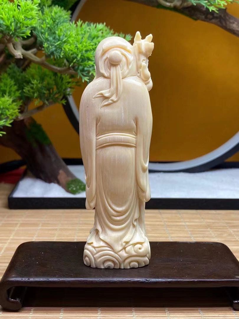 中国　手作り　寿老人　マンモス