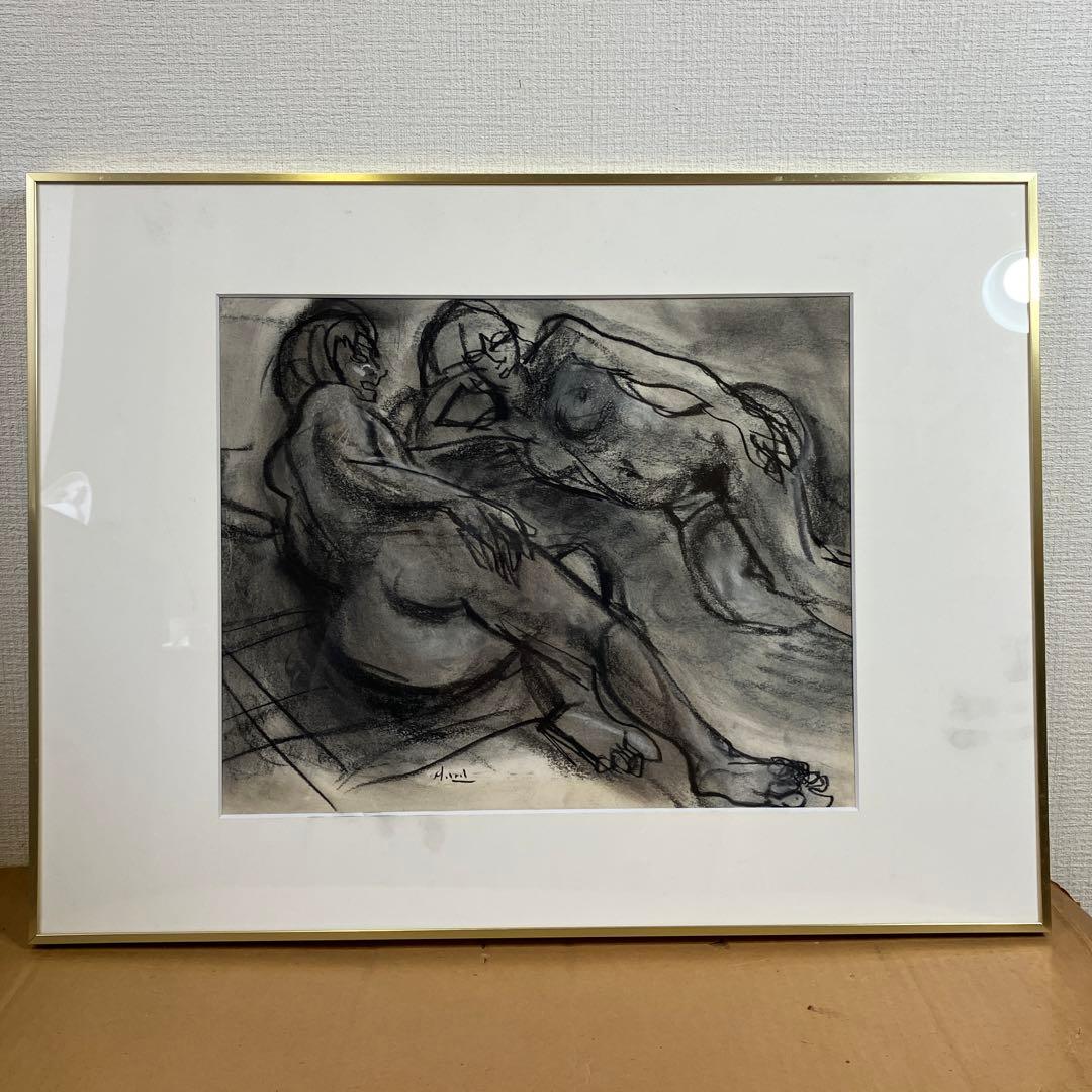 デッサン　原精一「二人の裸婦」