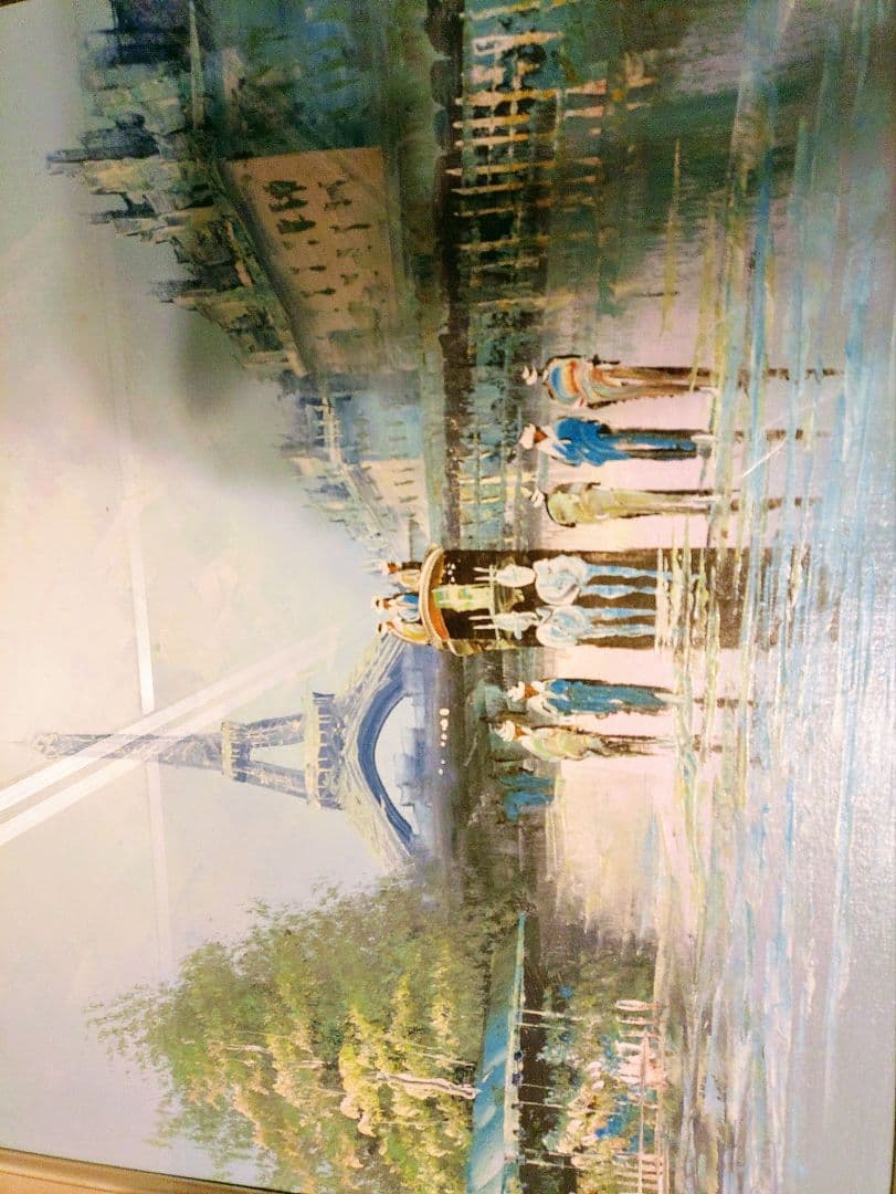 希少　A. Herbert エッフェル塔 油彩画