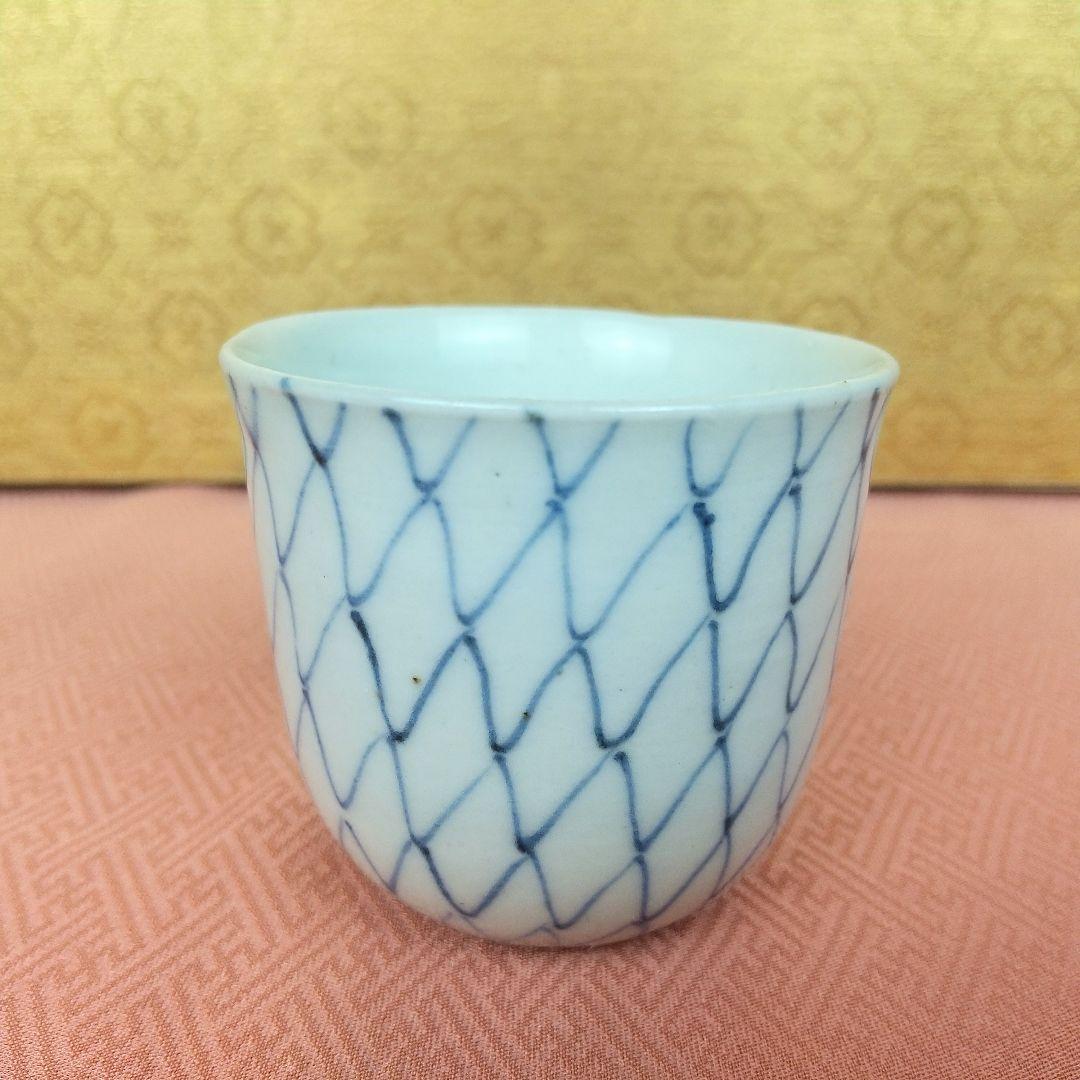 【お値下げしました！】古伊万里　覗　染付　網手