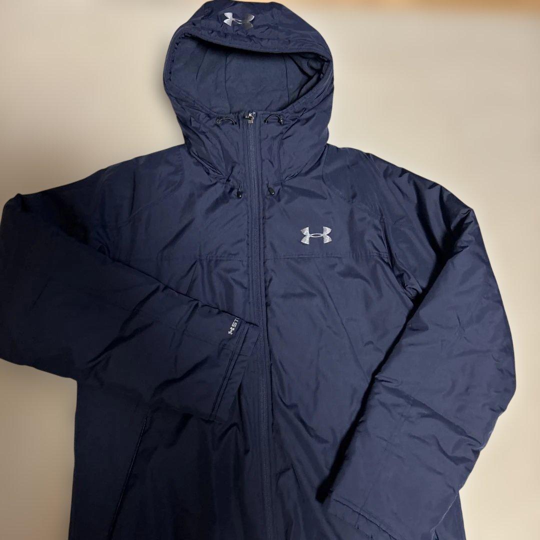 即購入❌　アンダーアーマー　ベンチコート　紺メンズM