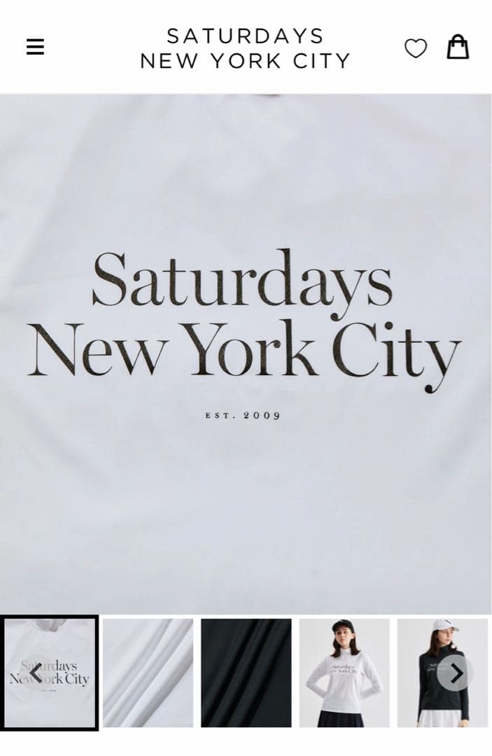 新品 Saturdays NYC ゴルフ モックネック シャツ M サタデイズ
