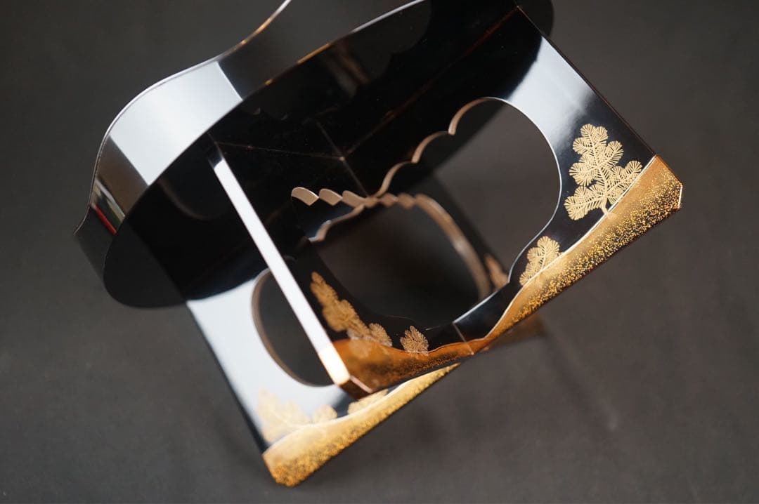 最上位作 加賀蒔絵 野村大仙 遠山若松蒔絵 丸三宝 梨地 共箱