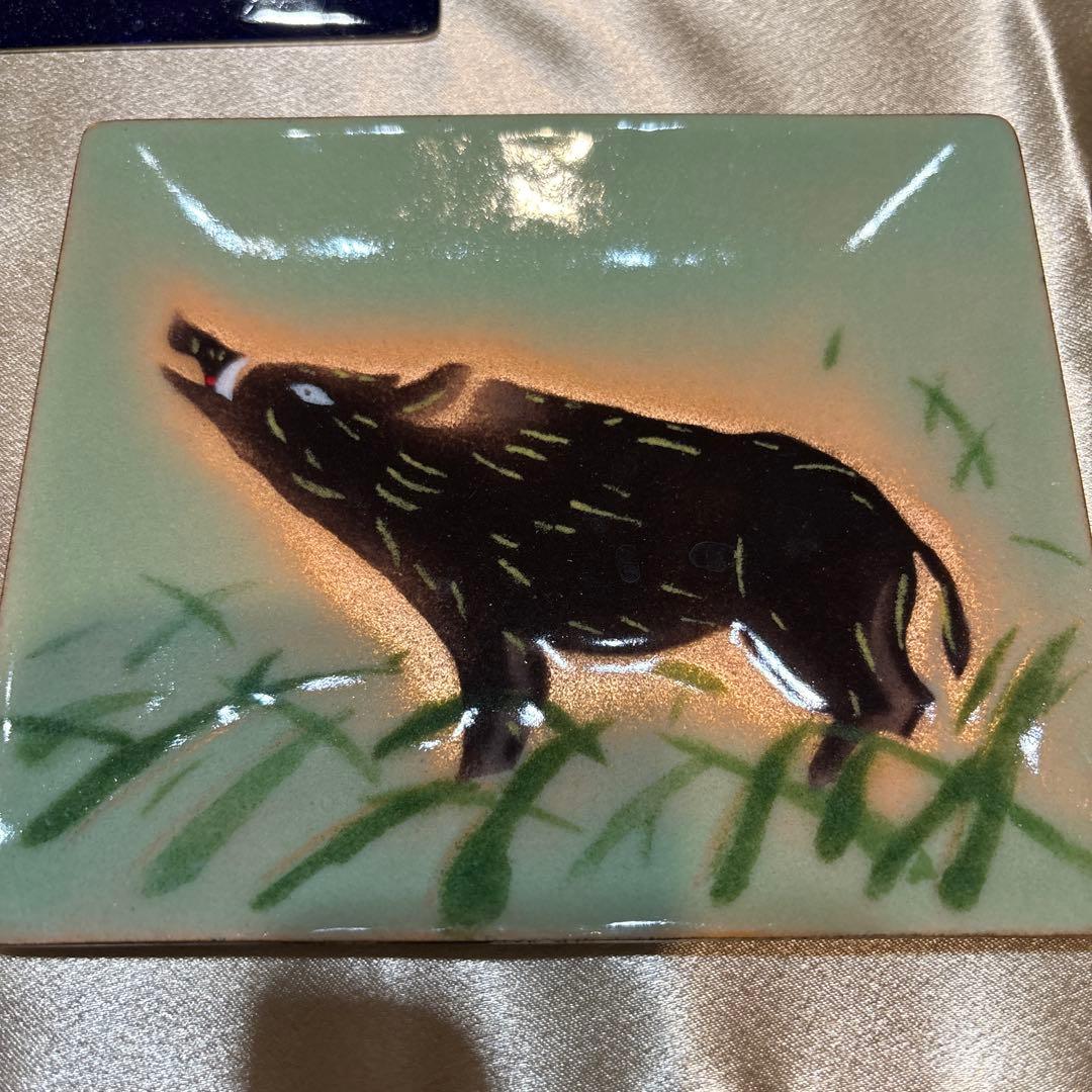 レア ヴィンテージ 安藤七宝店の七宝焼の飾皿　8枚セット