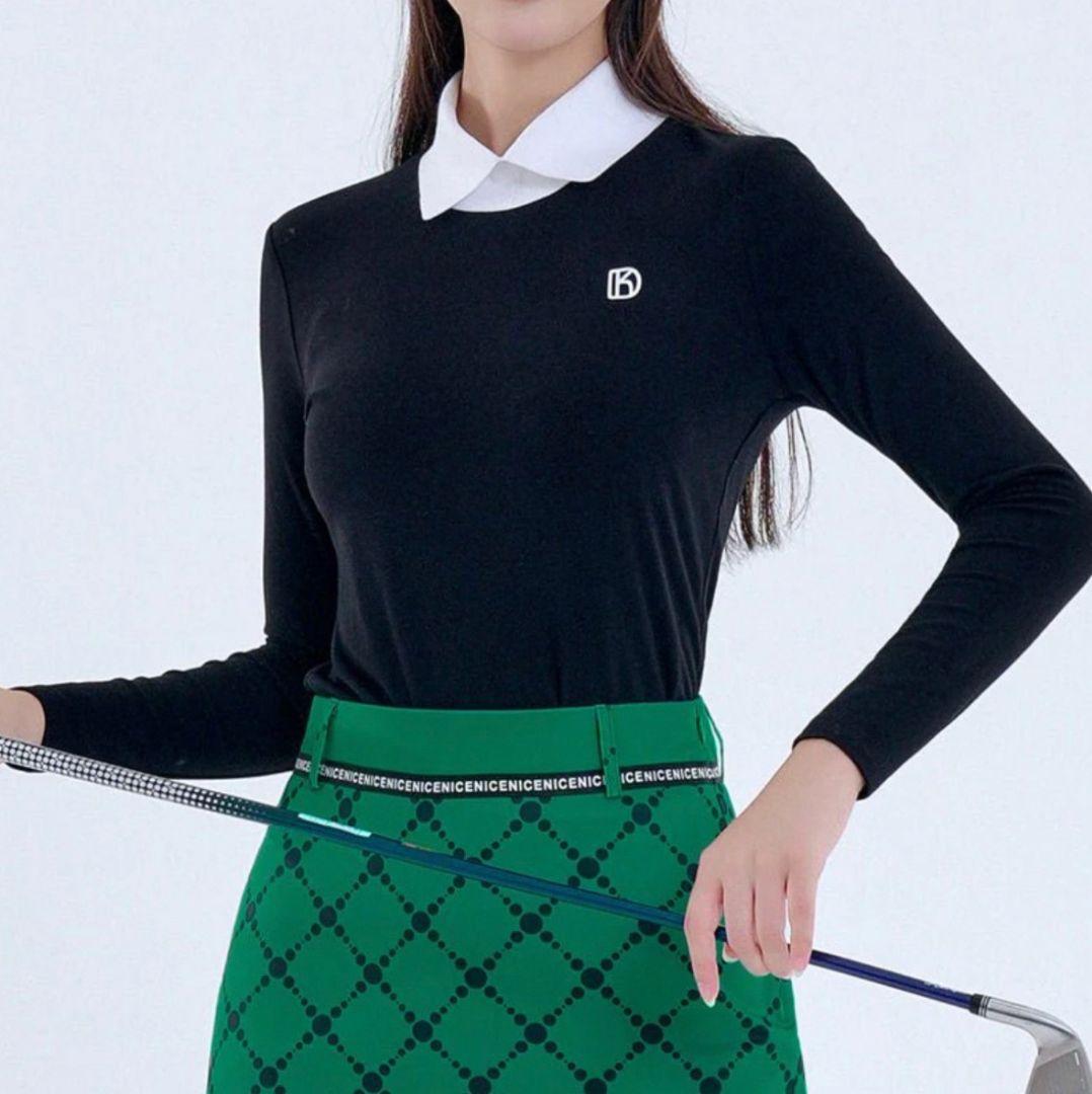 ゴルフウェア レイヤード風 デザイン 上下セット M