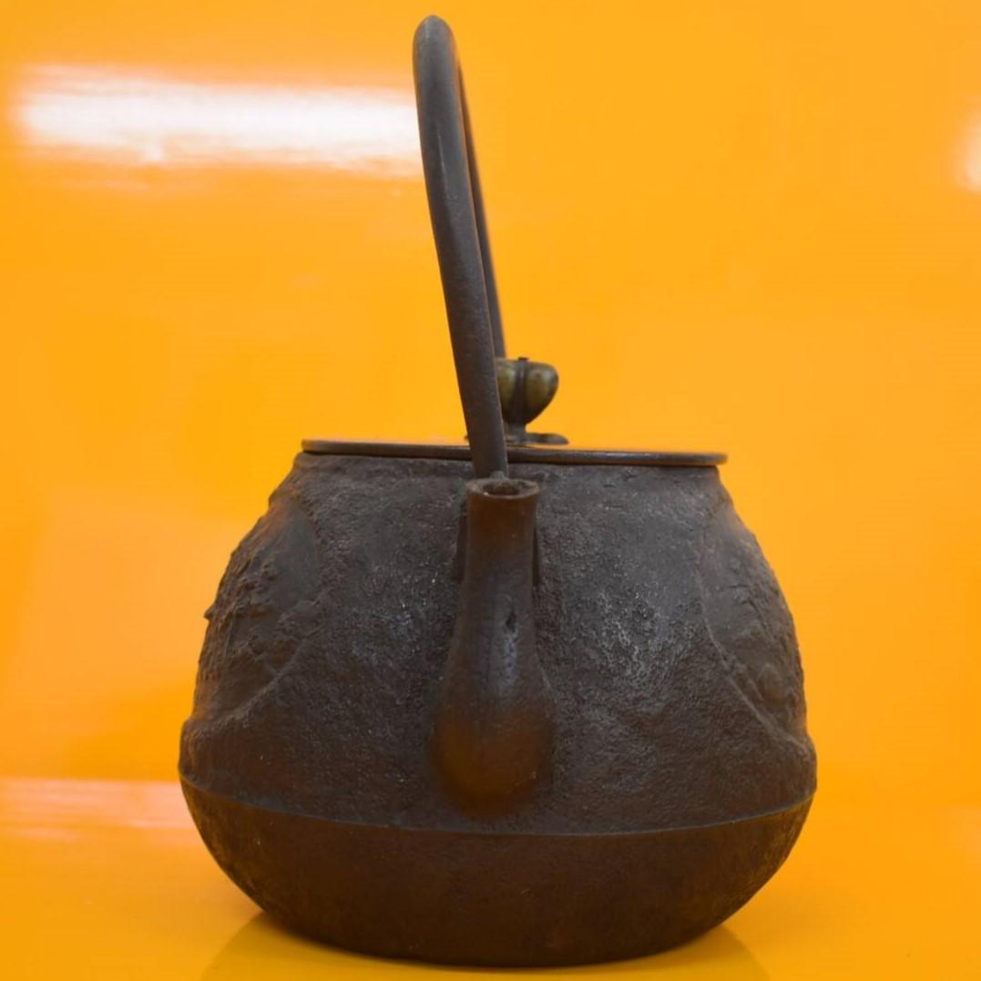 ◆金寿堂 山水楼閣紋 鉄瓶◆検）雨宮宗兵衛 雨宮宗 亀文堂 安之介 龍文堂 日本