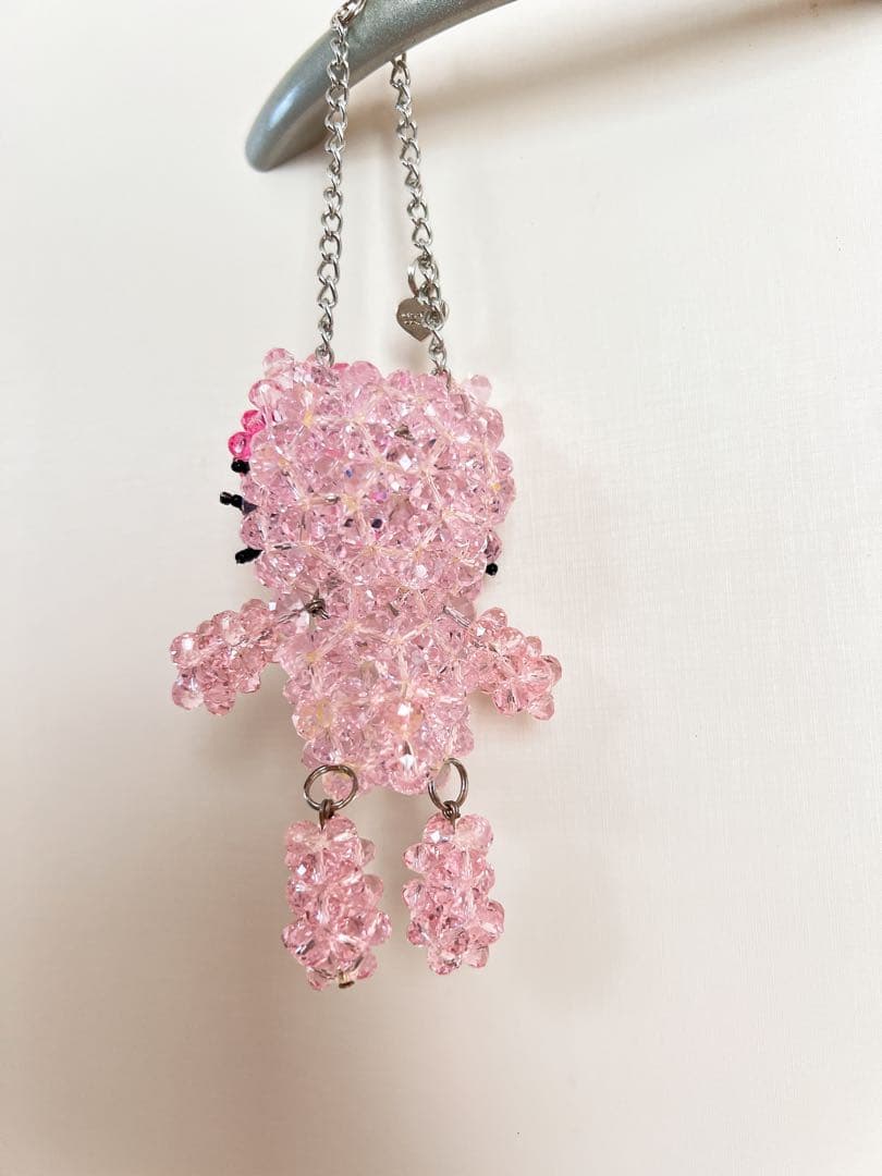 レア！vivitix ハローキティ ビーズストラップ 平成レトロ　キーホルダー