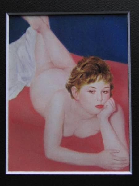 蛭沢　尚、ほゝづえ、希少な画集より、新品高級額装付、版上サイン入り