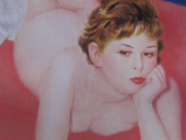 蛭沢　尚、ほゝづえ、希少な画集より、新品高級額装付、版上サイン入り