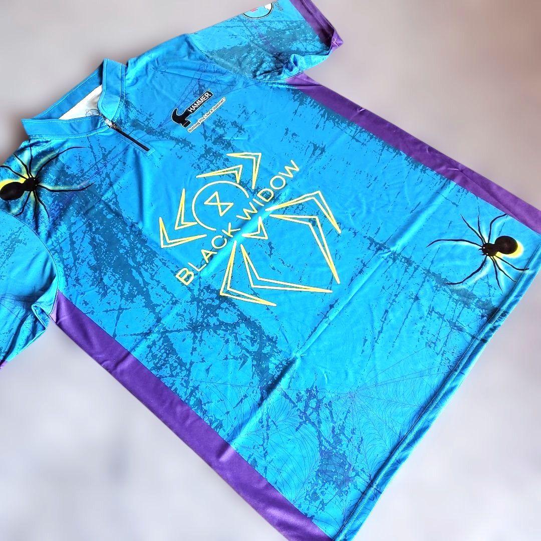 日本未発売✨ブラックウィドー【日本サイズ4L】ブルー　大きめ　ボウリング