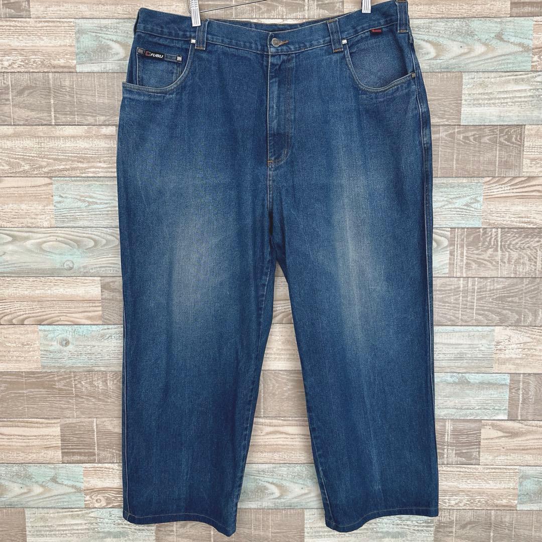 FUBUフブバギーデニムジーンズストリートw42極太b系y2k古着ヒップホップ