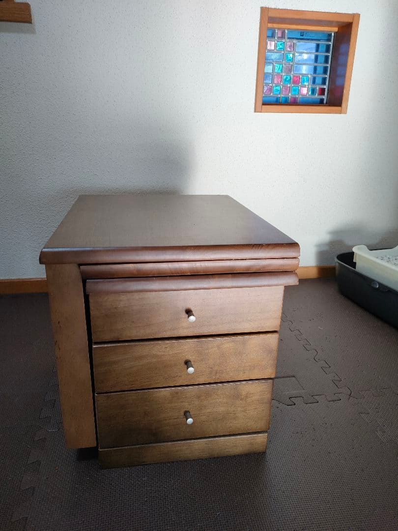 木製文机 3引き出し付き