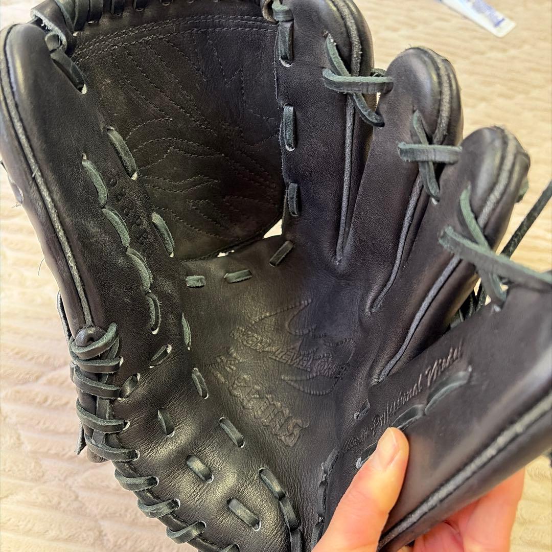 ブラック 軟式グローブ レザー製　少年野球