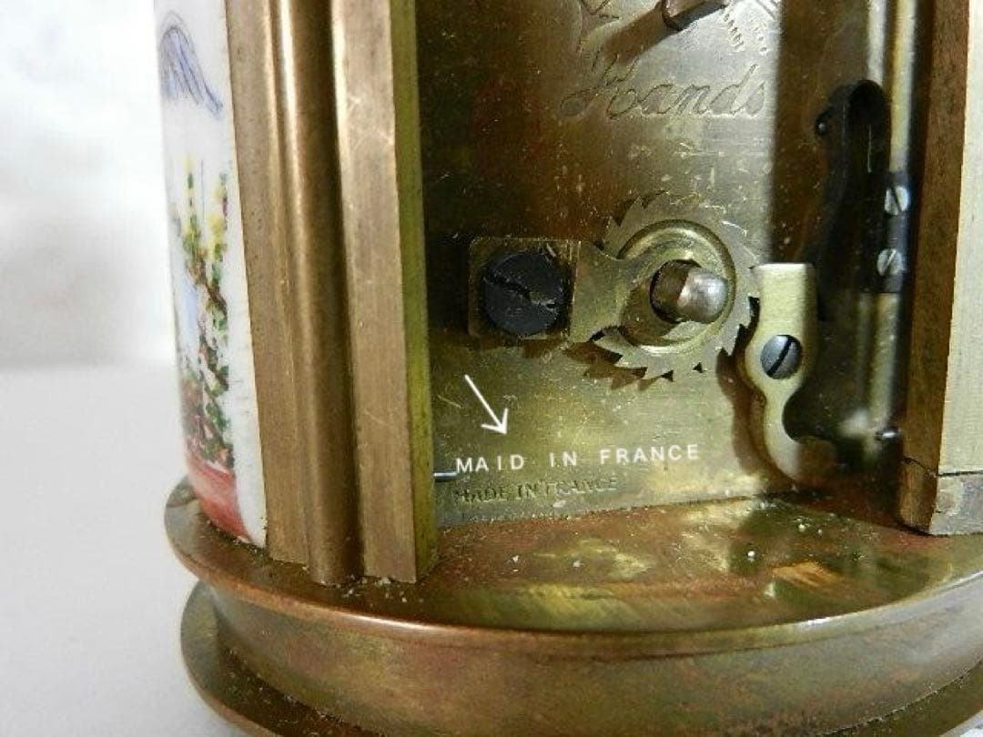 アンティーク楕円形ネジ巻きキャリッジクロック(エリオット&サン　 ロンドン)