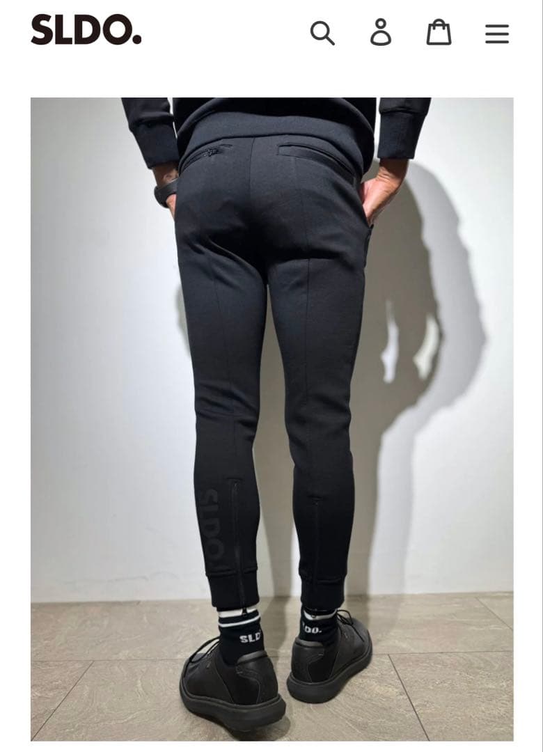 SLDO.(エスルド)リブパンツ 黒　サイズXL