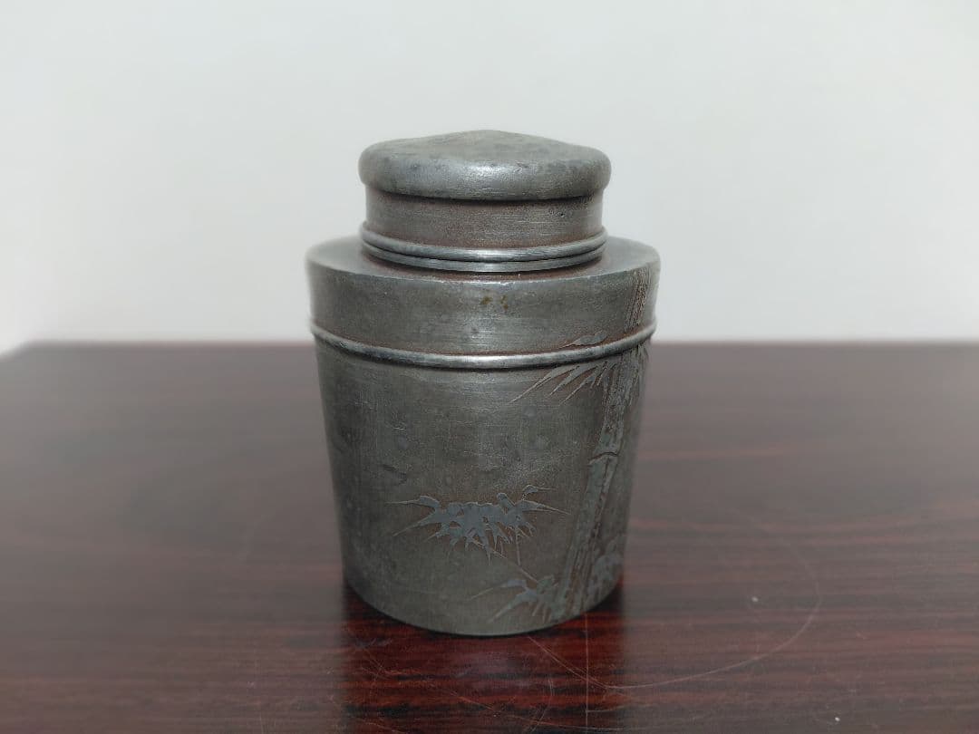 古い錫　茶壺　茶入　茶道具