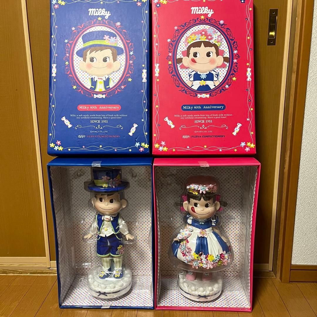 【美品】不二家 ペコちゃん ポコちゃん 60周年 ビスクドール ペア2011