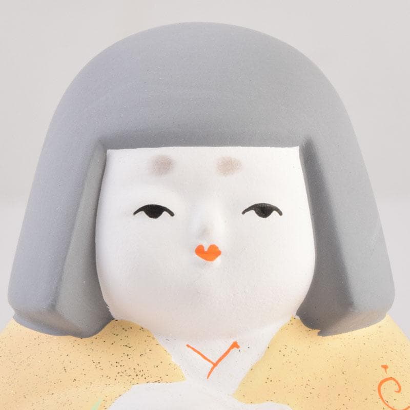 茶道具　京焼　東哉製　色絵　抱兎香合　共箱　V　8461