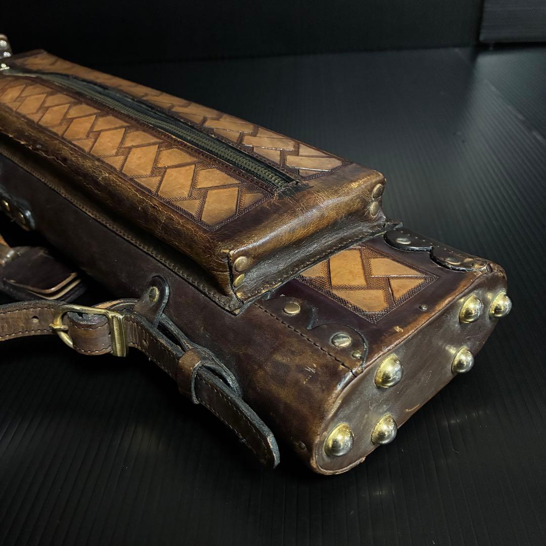 本革 ビリヤード キューケース 2B4S ヴィンテージ 重厚 約2.2kg