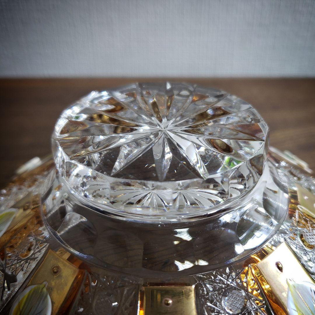 チェコ 　ボヘミア　クリスタル　ガラス　ボウル　訳あり　欠け