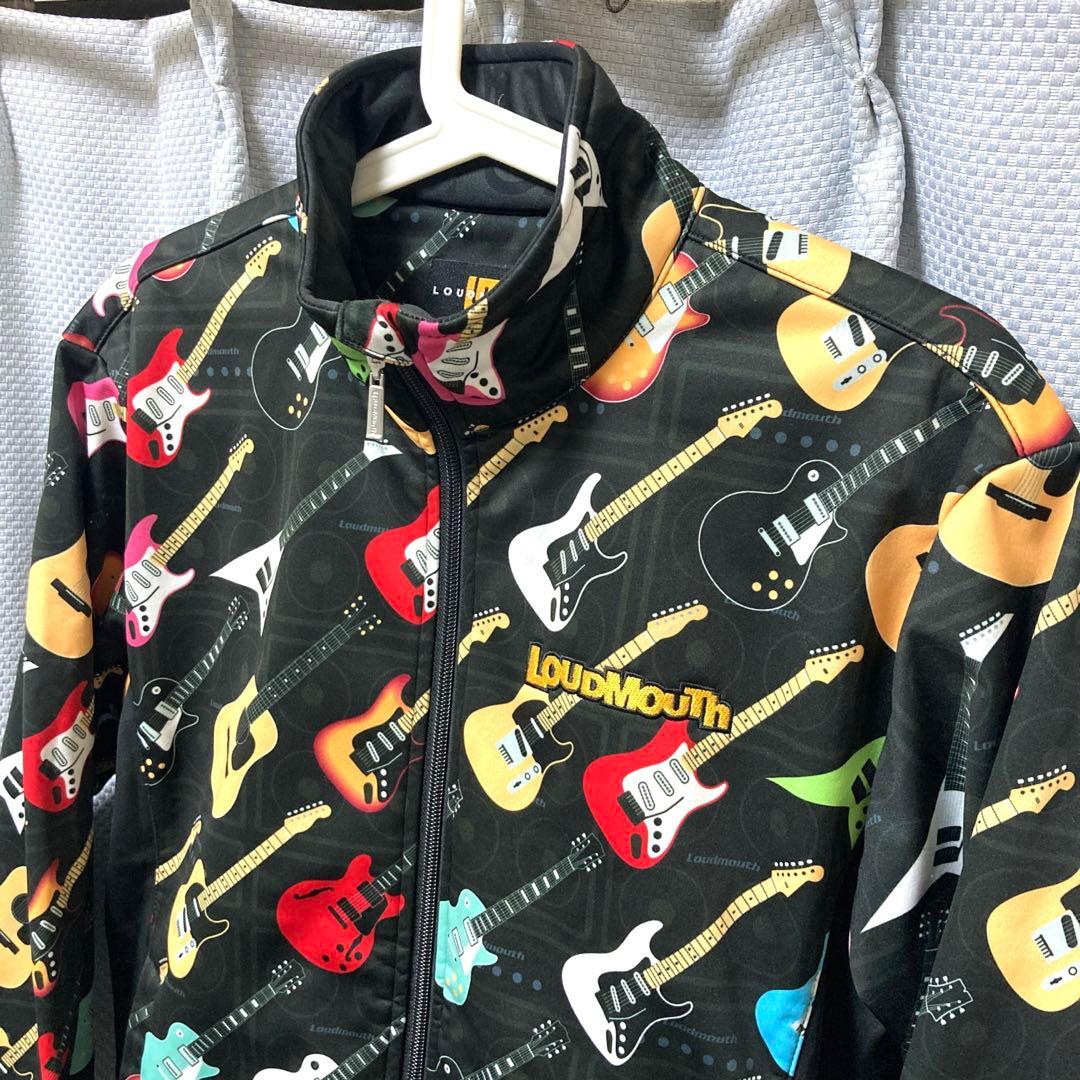 ラウドマウス フルジップジャケット　エレキギター総柄 裏起毛 M