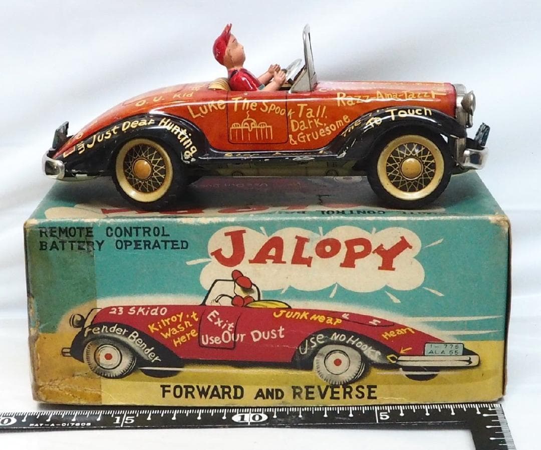 LINE MAR TOYS【JALOPYリモコン欠】tinブリキcar箱付toy