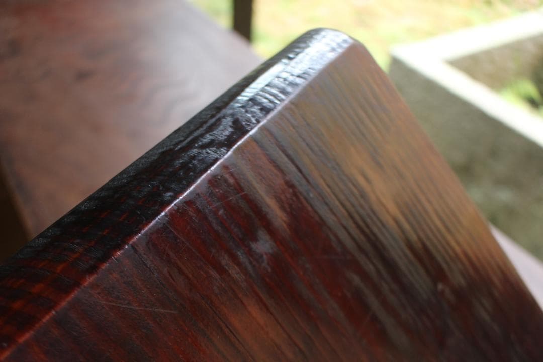 堅牢刳り貫き木地に時代漆の映える讃岐彫の四方盆（検民芸讃岐盆お膳お盆