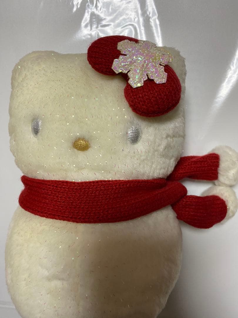 レトロ　2000年　ハローキティ 雪だるま ぬいぐるみ　マフラー　日本限定　レア